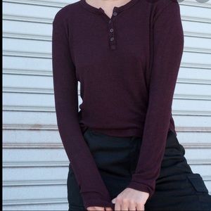 Brandy Melville maroon long sleeve top